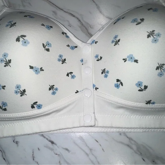 NWT Daisy Bra Size 3XL Womens Floral Cotton Blend Lined Wireless Bralette Bra - Picture 2 of 8